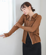 ウェーブメロウホックシャツトップス