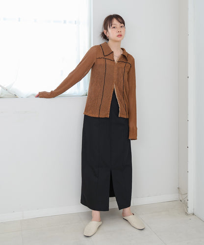 ウェーブメロウホックシャツトップス