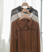 ウェーブメロウホックシャツトップス