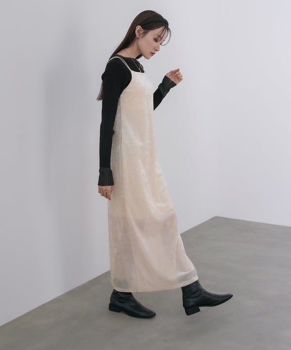 【S・Mサイズ展開】シアーベロアカップ付きキャミワンピース