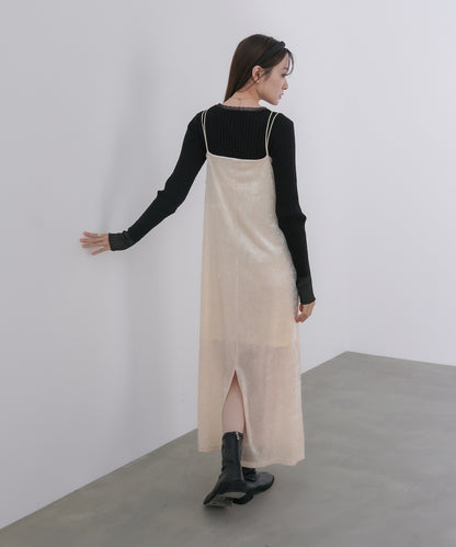【S・Mサイズ展開】シアーベロアカップ付きキャミワンピース