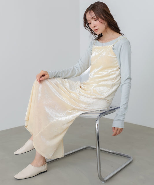 【S・Mサイズ展開】シアーベロアカップ付きキャミワンピース