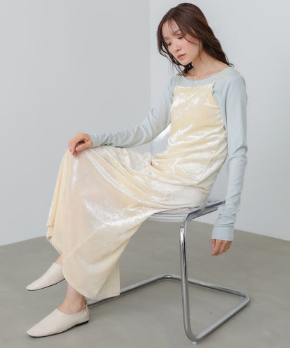 【S・Mサイズ展開】シアーベロアカップ付きキャミワンピース