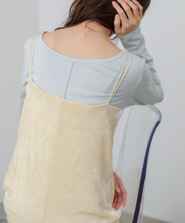 【S・Mサイズ展開】シアーベロアカップ付きキャミワンピース