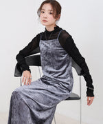 【S・Mサイズ展開】シアーベロアカップ付きキャミワンピース