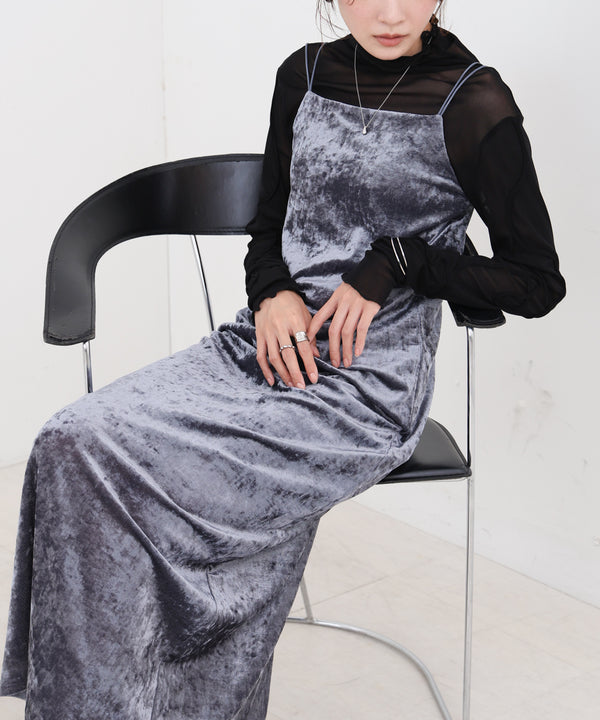 【S・Mサイズ展開】シアーベロアカップ付きキャミワンピース