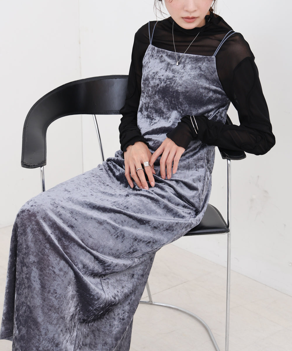 【S・Mサイズ展開】シアーベロアカップ付きキャミワンピース