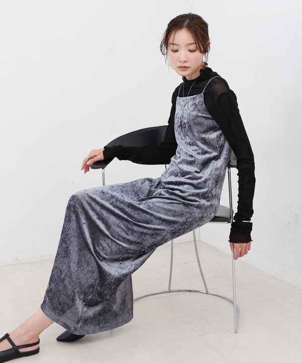 【S・Mサイズ展開】シアーベロアカップ付きキャミワンピース