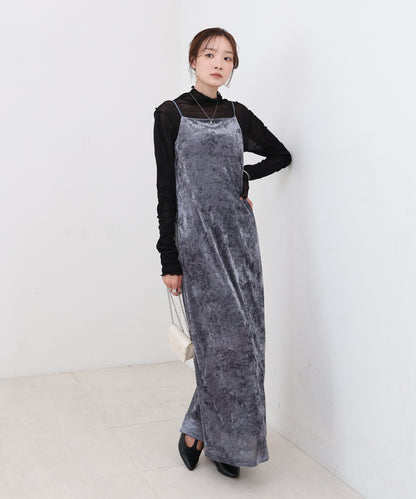 【S・Mサイズ展開】シアーベロアカップ付きキャミワンピース