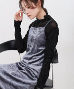 【S・Mサイズ展開】シアーベロアカップ付きキャミワンピース