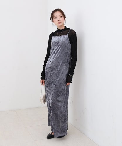 【S・Mサイズ展開】シアーベロアカップ付きキャミワンピース