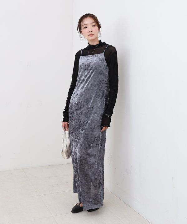 【S・Mサイズ展開】シアーベロアカップ付きキャミワンピース