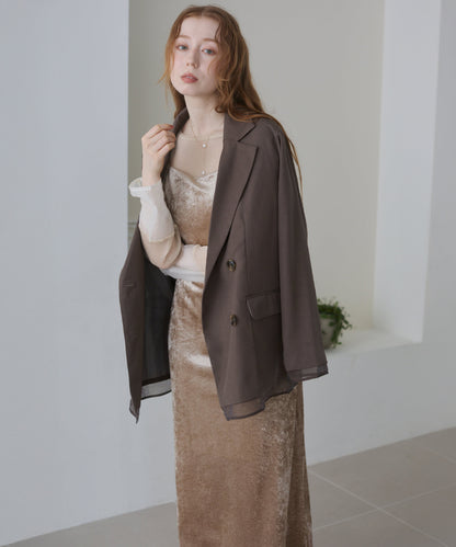 【S・Mサイズ展開】シアーベロアカップ付きキャミワンピース