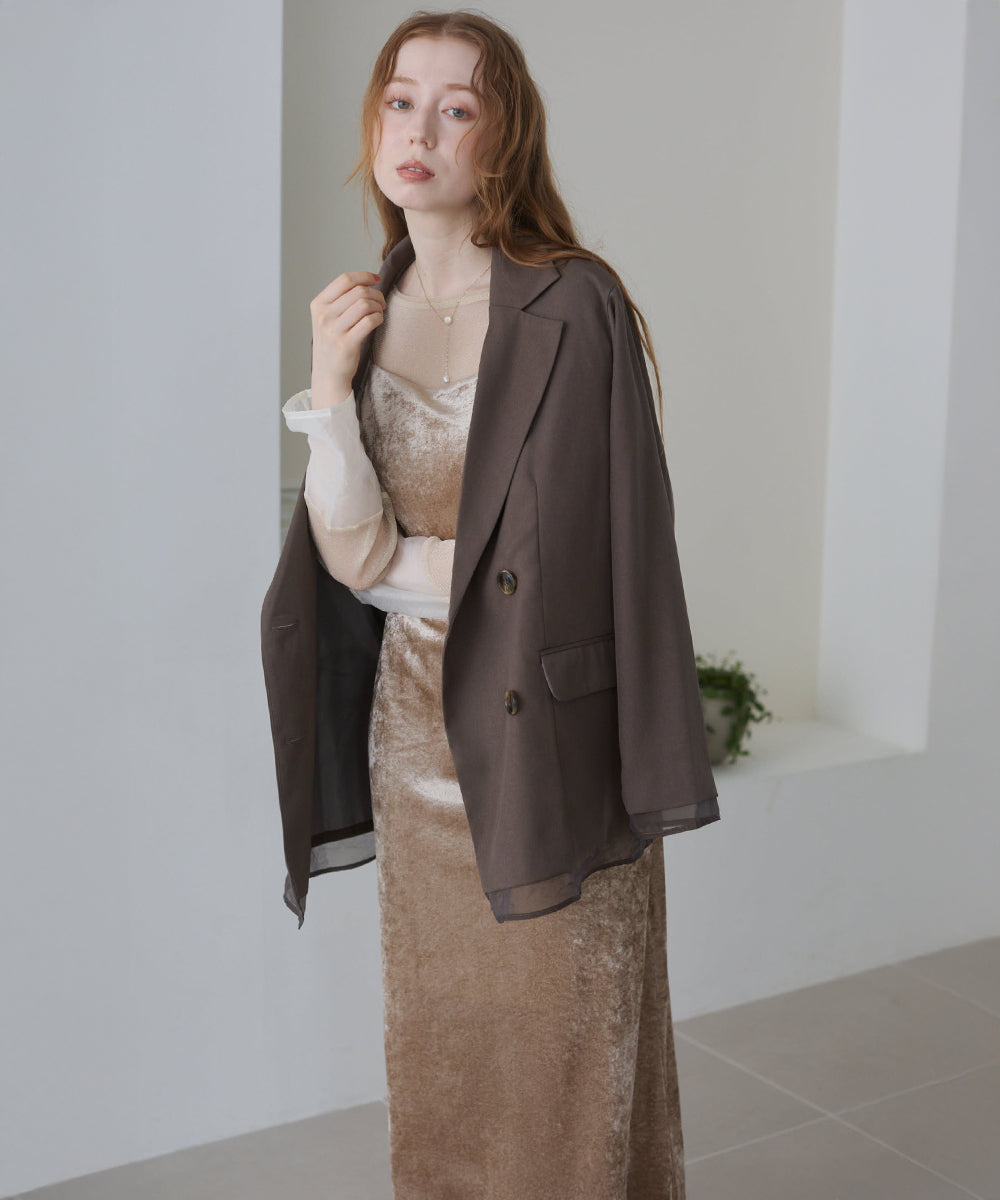 【S・Mサイズ展開】シアーベロアカップ付きキャミワンピース