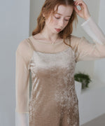 【S・Mサイズ展開】シアーベロアカップ付きキャミワンピース