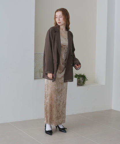 【S・Mサイズ展開】シアーベロアカップ付きキャミワンピース