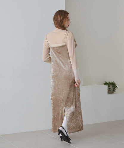 【S・Mサイズ展開】シアーベロアカップ付きキャミワンピース