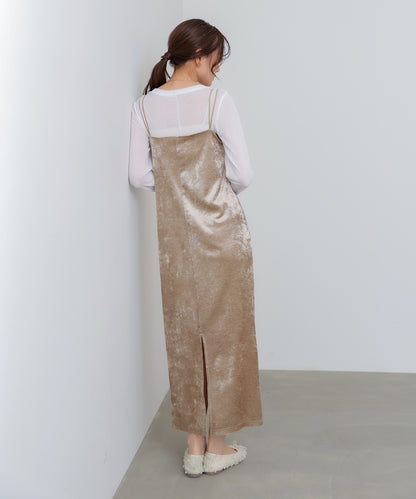 【S・Mサイズ展開】シアーベロアカップ付きキャミワンピース