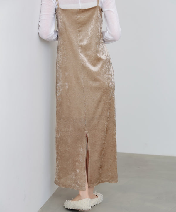 【S・Mサイズ展開】シアーベロアカップ付きキャミワンピース