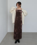 【S・Mサイズ展開】シアーベロアカップ付きキャミワンピース