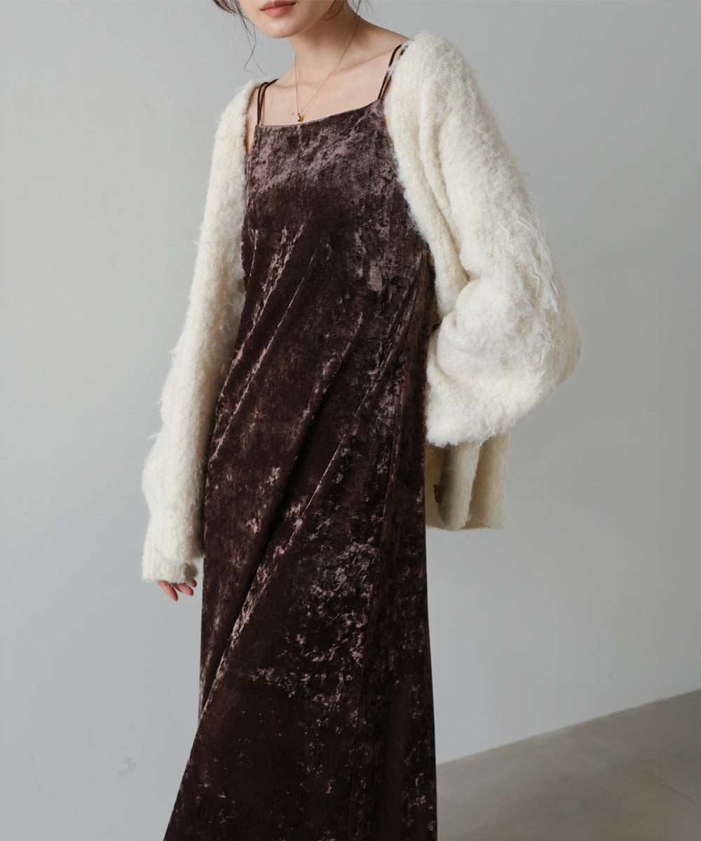 S・Mサイズ展開】シアーベロアカップ付きキャミワンピース – Bab