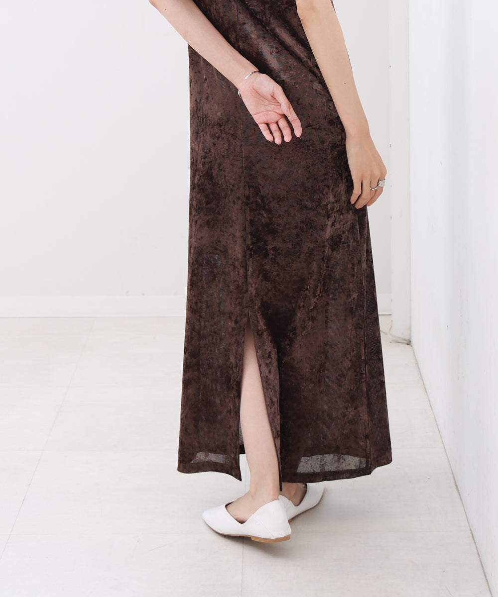 【S・Mサイズ展開】シアーベロアカップ付きキャミワンピース