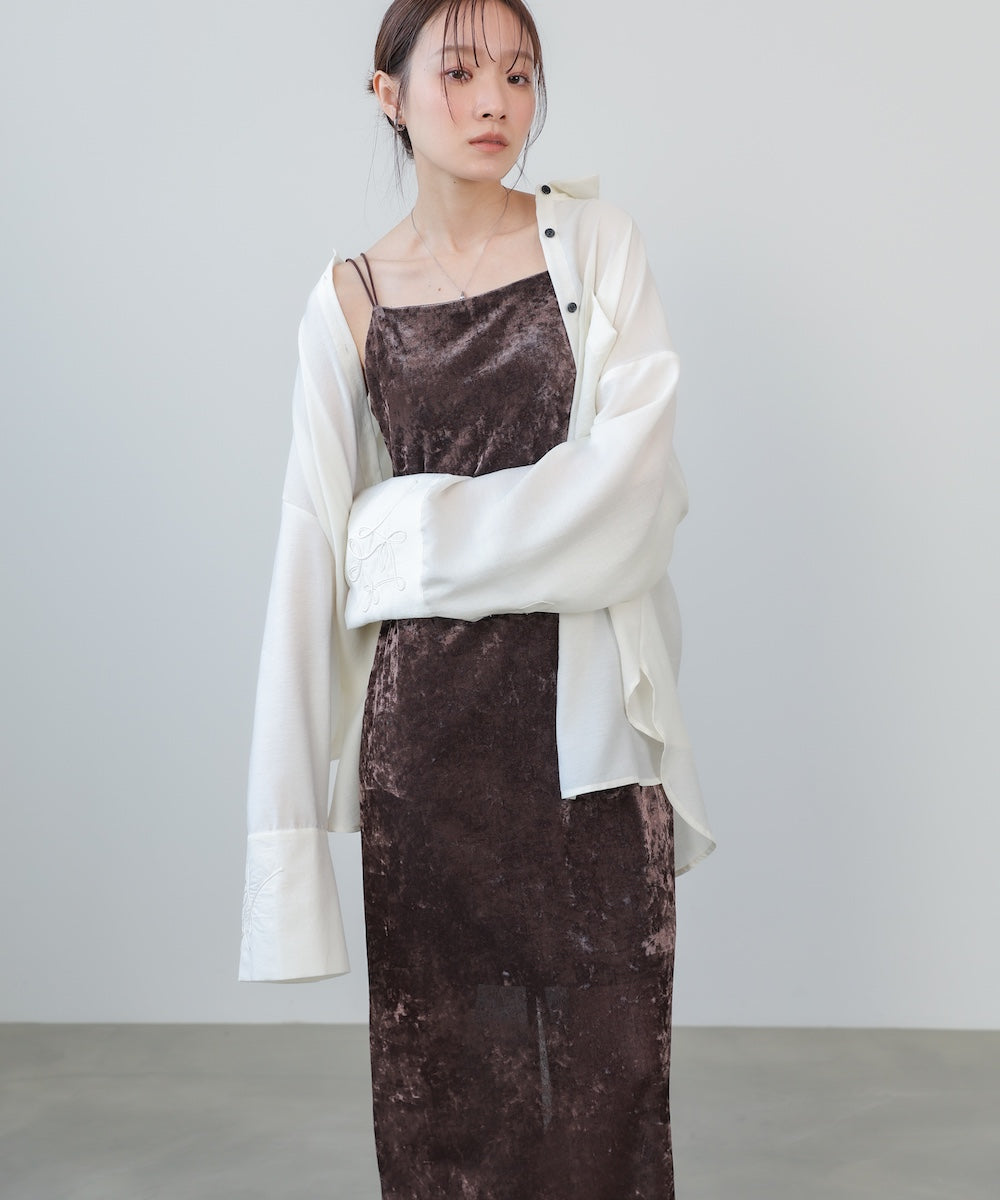 【S・Mサイズ展開】シアーベロアカップ付きキャミワンピース