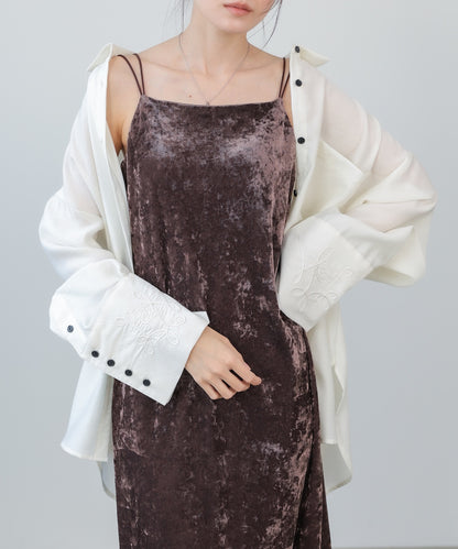 【S・Mサイズ展開】シアーベロアカップ付きキャミワンピース