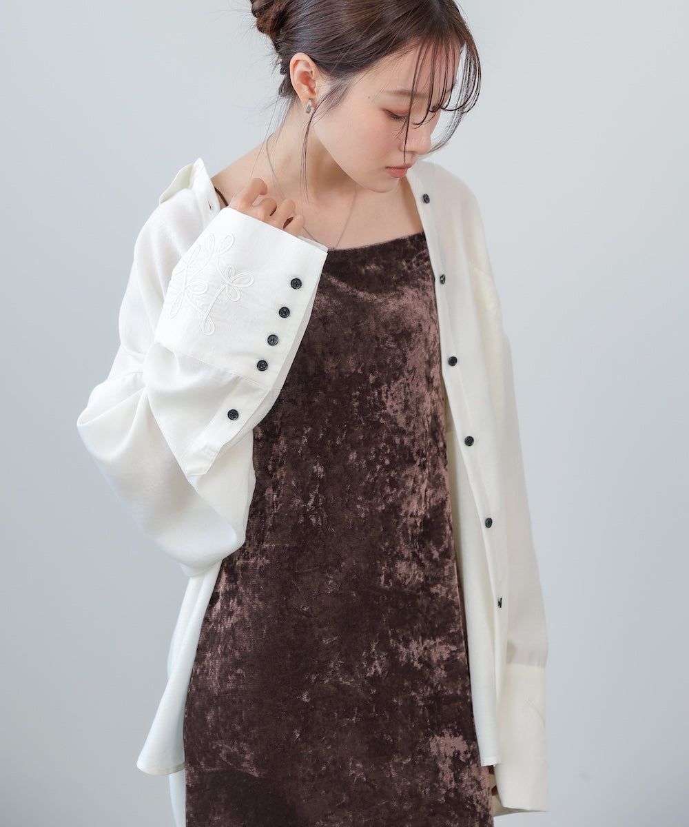 【S・Mサイズ展開】シアーベロアカップ付きキャミワンピース