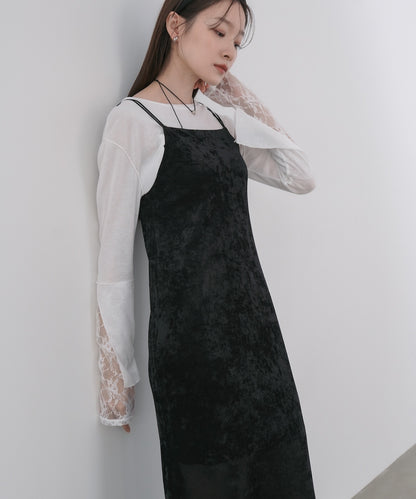 【S・Mサイズ展開】シアーベロアカップ付きキャミワンピース