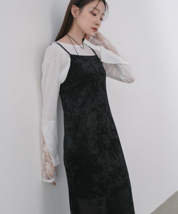 【S・Mサイズ展開】シアーベロアカップ付きキャミワンピース