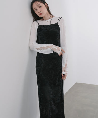 【S・Mサイズ展開】シアーベロアカップ付きキャミワンピース