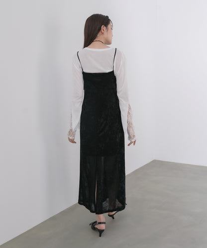 【S・Mサイズ展開】シアーベロアカップ付きキャミワンピース