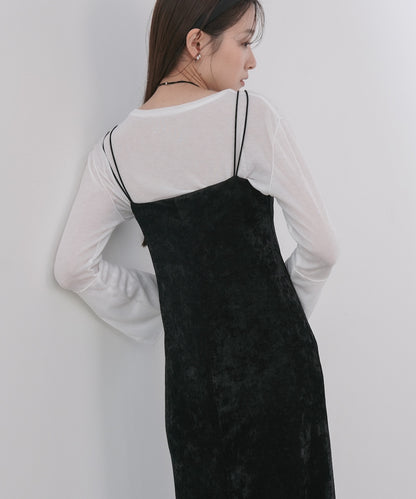 【S・Mサイズ展開】シアーベロアカップ付きキャミワンピース