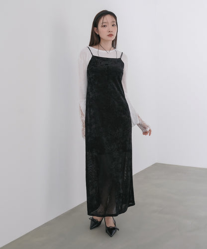 【S・Mサイズ展開】シアーベロアカップ付きキャミワンピース