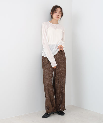 【S・Mサイズ展開】フラワーレースリラックスパンツ