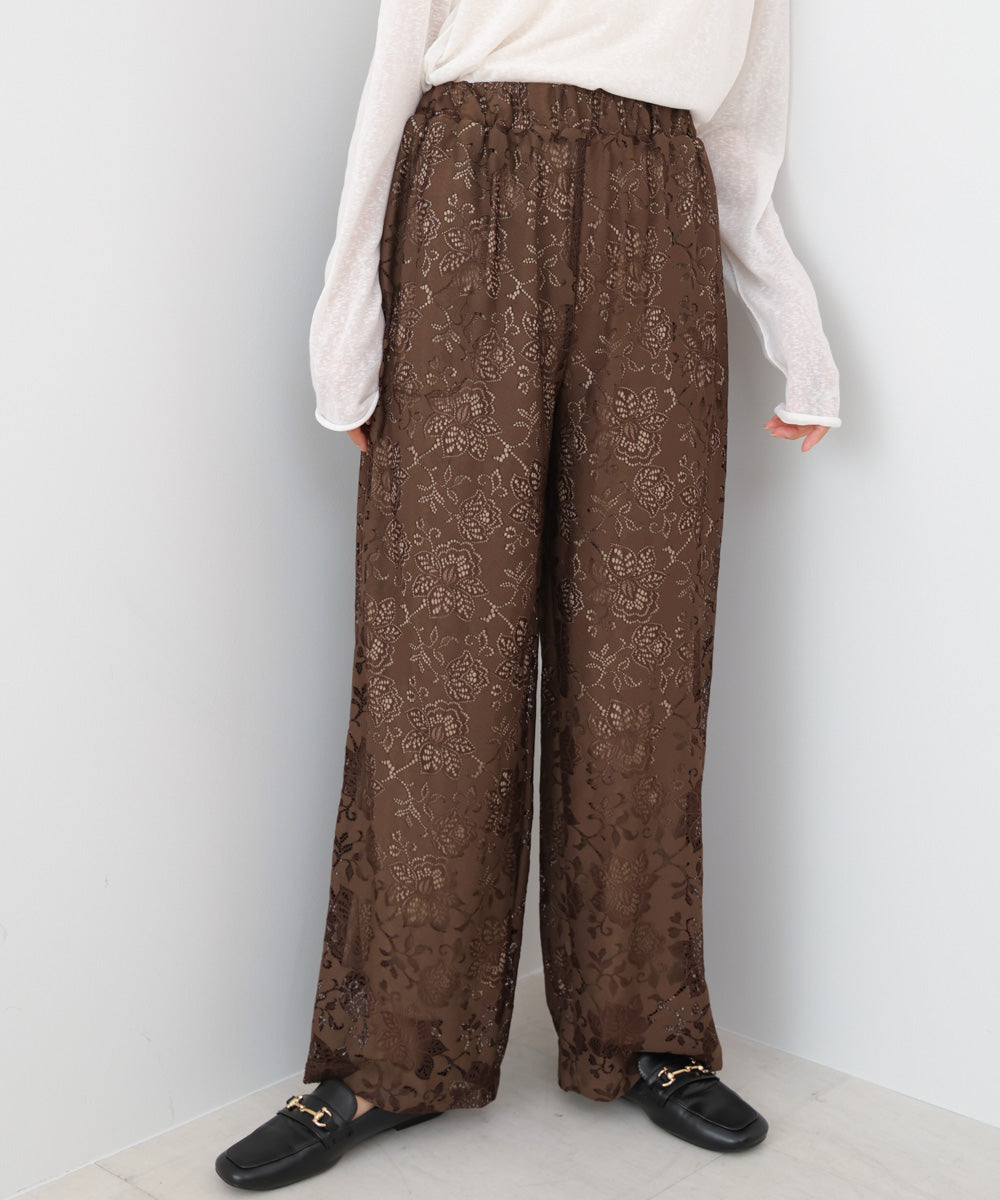 【S・Mサイズ展開】フラワーレースリラックスパンツ