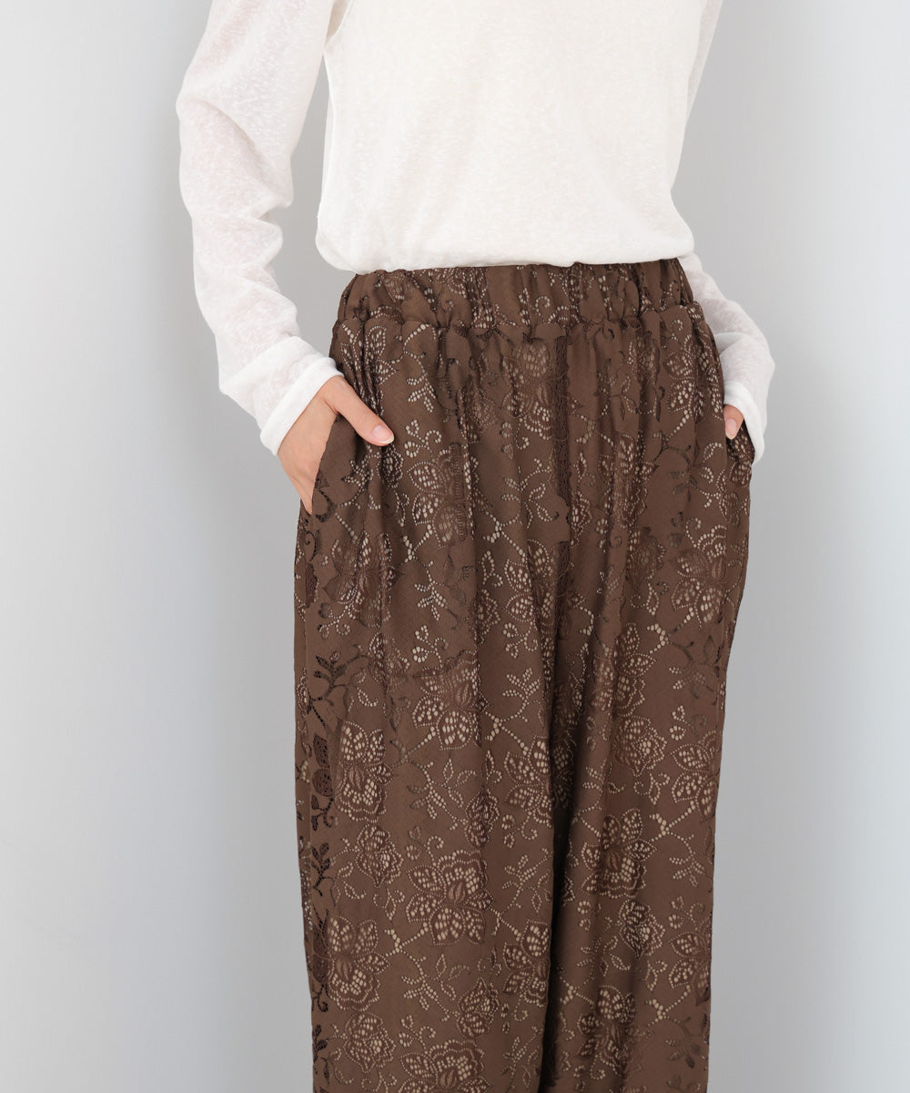 【S・Mサイズ展開】フラワーレースリラックスパンツ