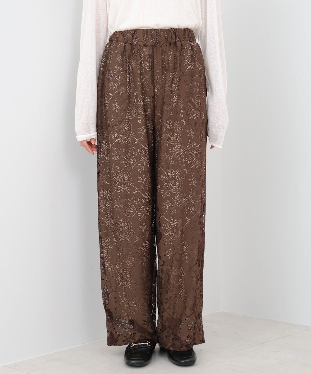 【S・Mサイズ展開】フラワーレースリラックスパンツ