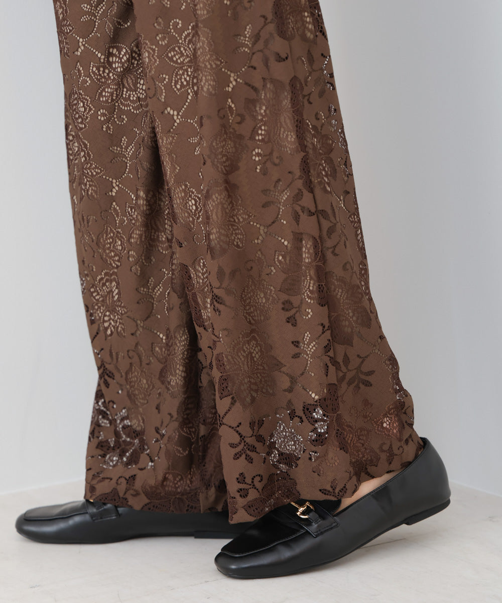 【S・Mサイズ展開】フラワーレースリラックスパンツ