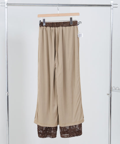 【S・Mサイズ展開】フラワーレースリラックスパンツ