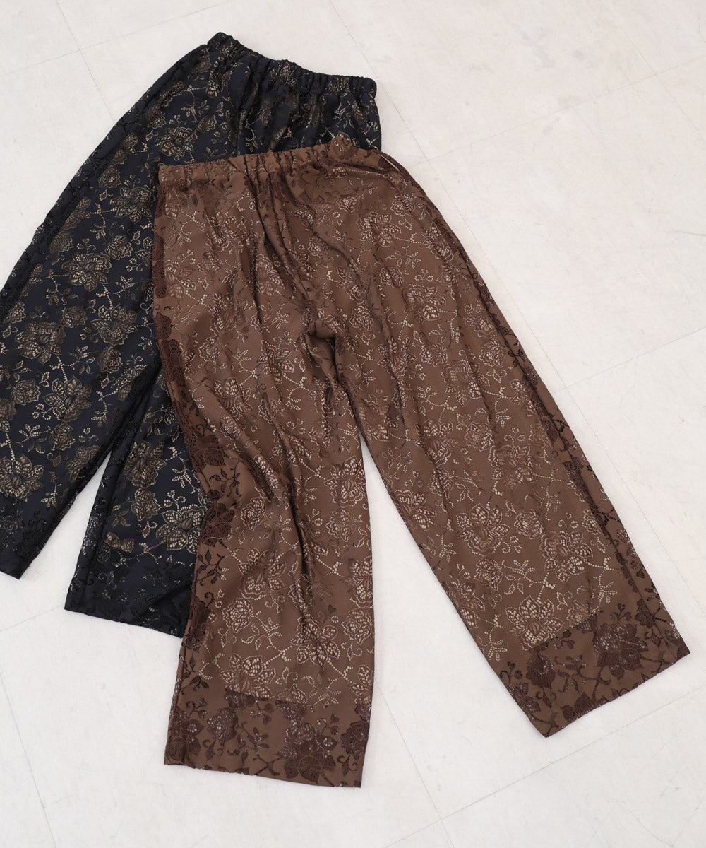 【S・Mサイズ展開】フラワーレースリラックスパンツ