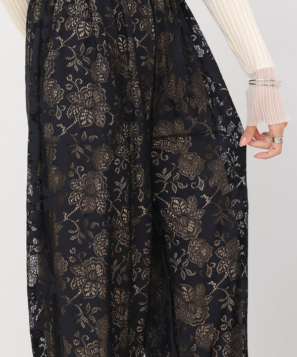 【S・Mサイズ展開】フラワーレースリラックスパンツ