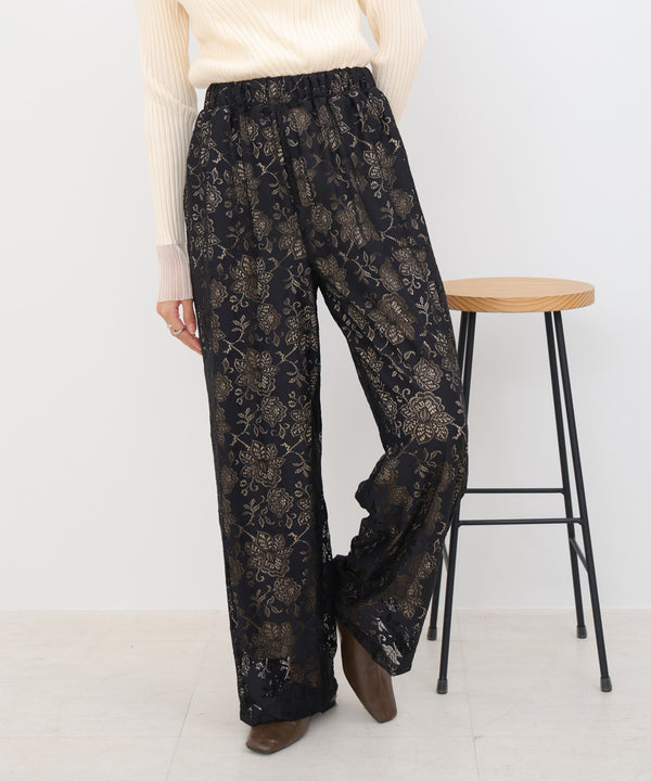 【S・Mサイズ展開】フラワーレースリラックスパンツ