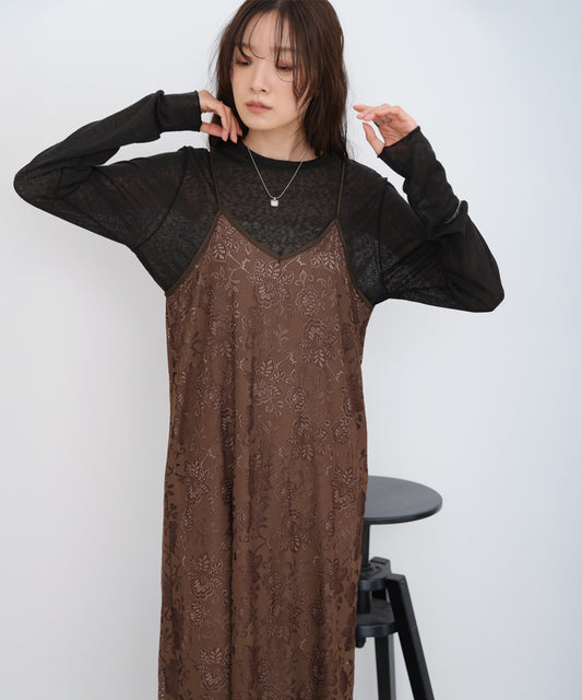 【S・Mサイズ展開】フラワーレースIラインキャミワンピース