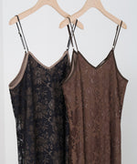 【S・Mサイズ展開】フラワーレースＩラインキャミワンピース