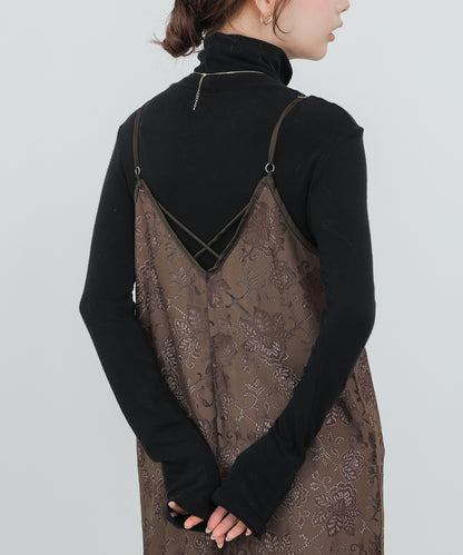 【S・Mサイズ展開】フラワーレースＩラインキャミワンピース