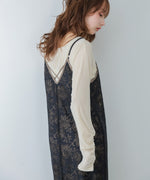 【S・Mサイズ展開】フラワーレースＩラインキャミワンピース