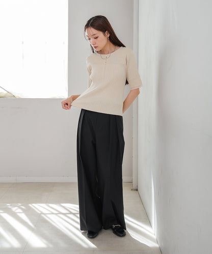 前後2WAYホールデザインニットトップス
