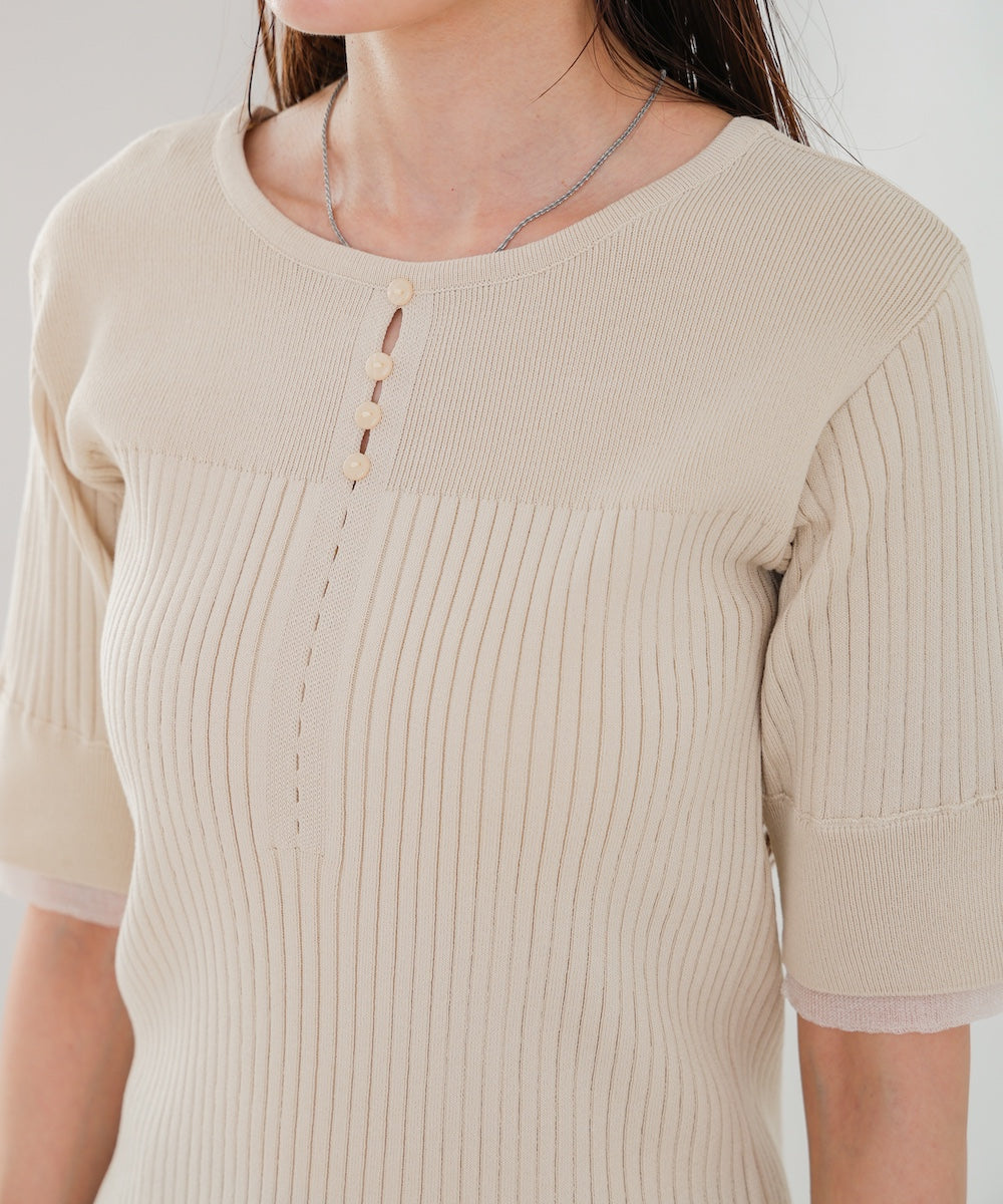 前後2WAYホールデザインニットトップス